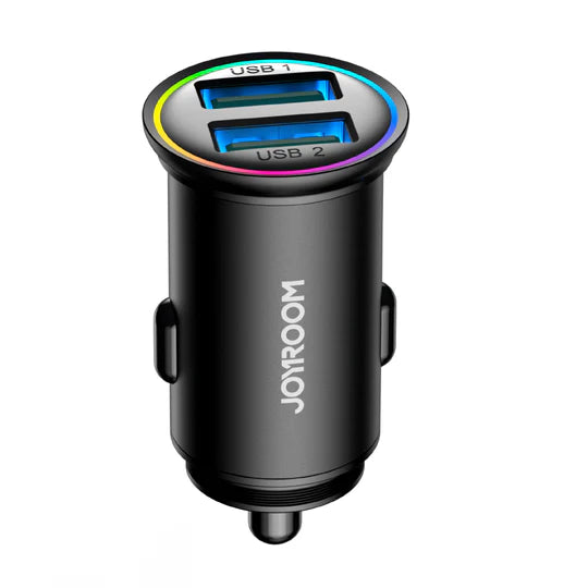 Joyroom JR‑CCN03 – Powerful 24 W Dual‑USB Mini Metal Car Charger