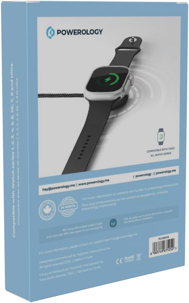 Powerology Braided Type-C Watch Charger 5W 1.2M