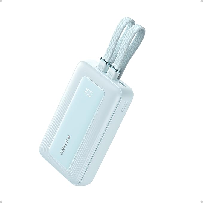 Anker Zolo Power Bank (10K, 35W, Built-In Dual USB-C Cables
