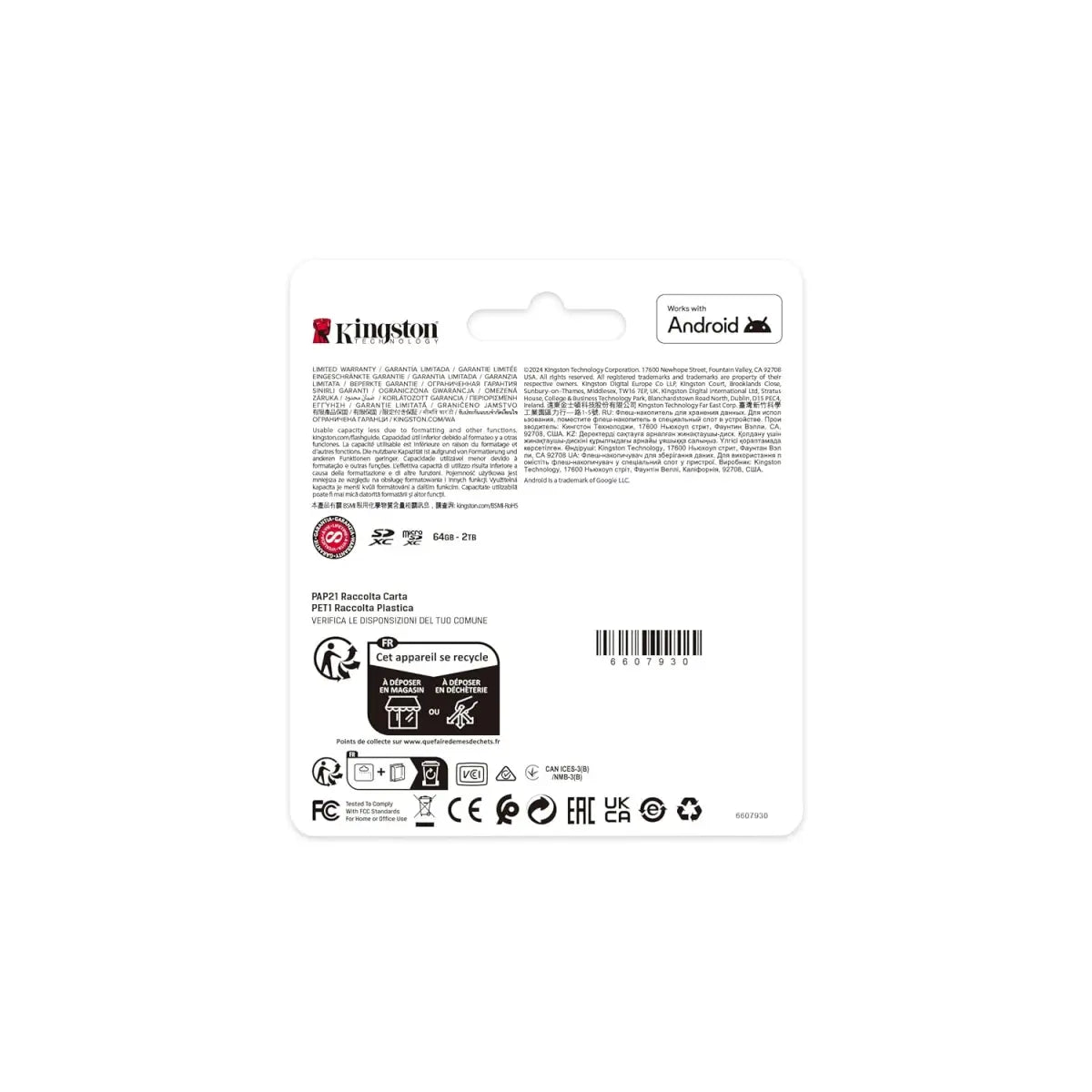 Kingston SDCS3/64GB Canvas Select Plus microSDXC Card Up to 100MB/s A1 Class 10 UHS-I with Adapter