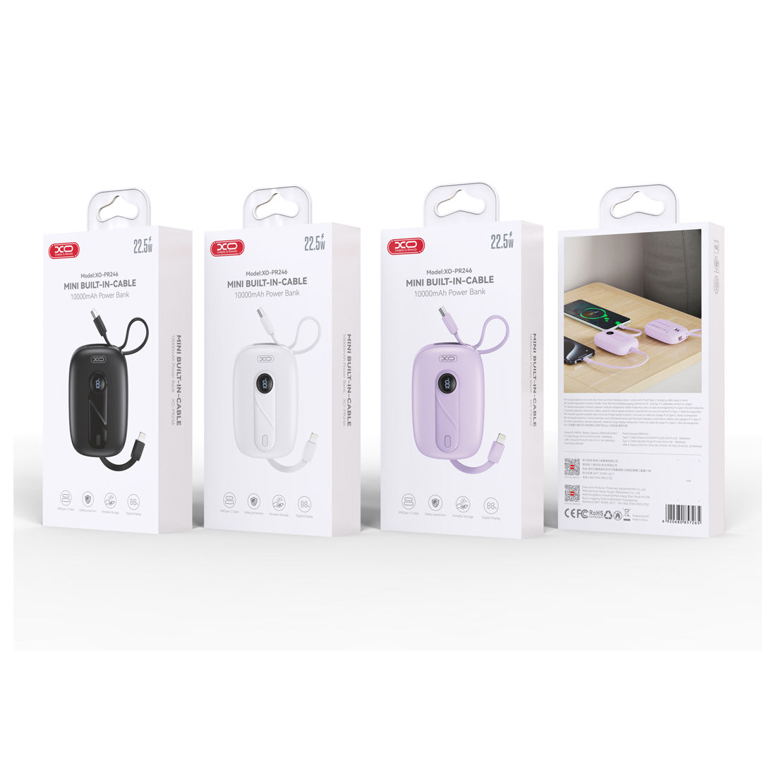 XO-PR246 Mini Power Bank with built in Cable