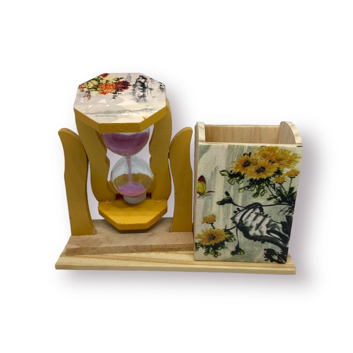 Sand Clock Desk Organizer