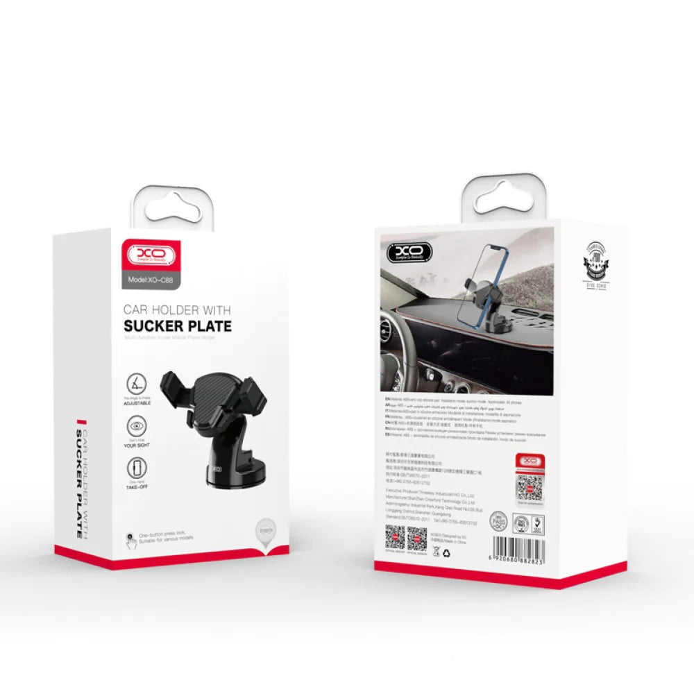 XO C88 Suction Cup Car Bracket One-touch lock for stable travel