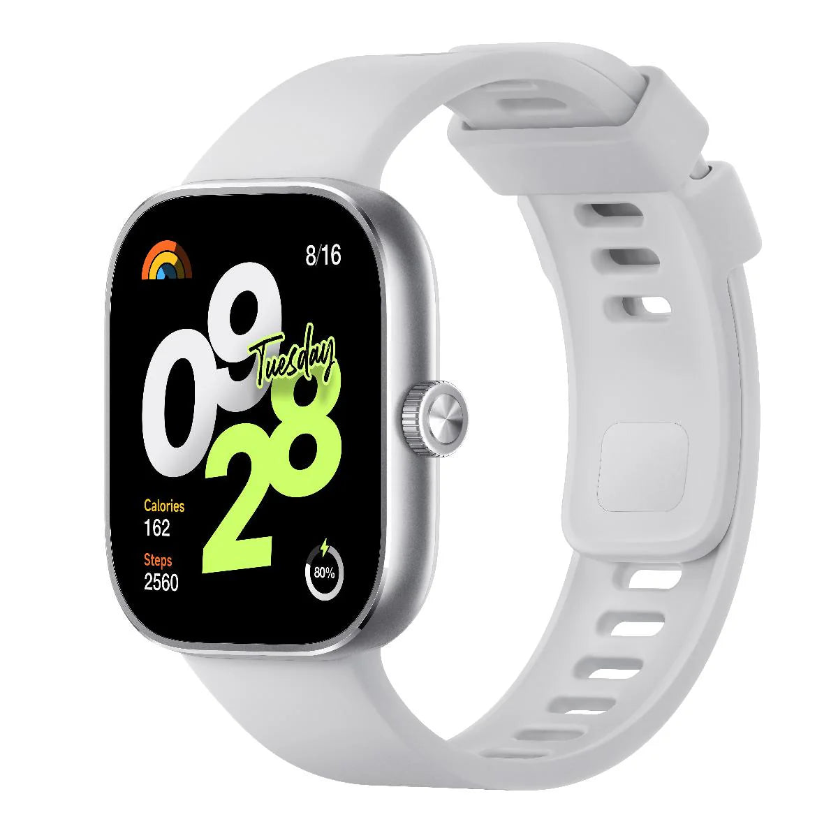 ساعة Xiaomi Redmi Watch 4 الذكية بشاشة AMOLED مقاس 1.97 بوصة باللون الأبيض