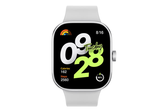 ساعة Xiaomi Redmi Watch 4 الذكية بشاشة AMOLED مقاس 1.97 بوصة باللون الأبيض