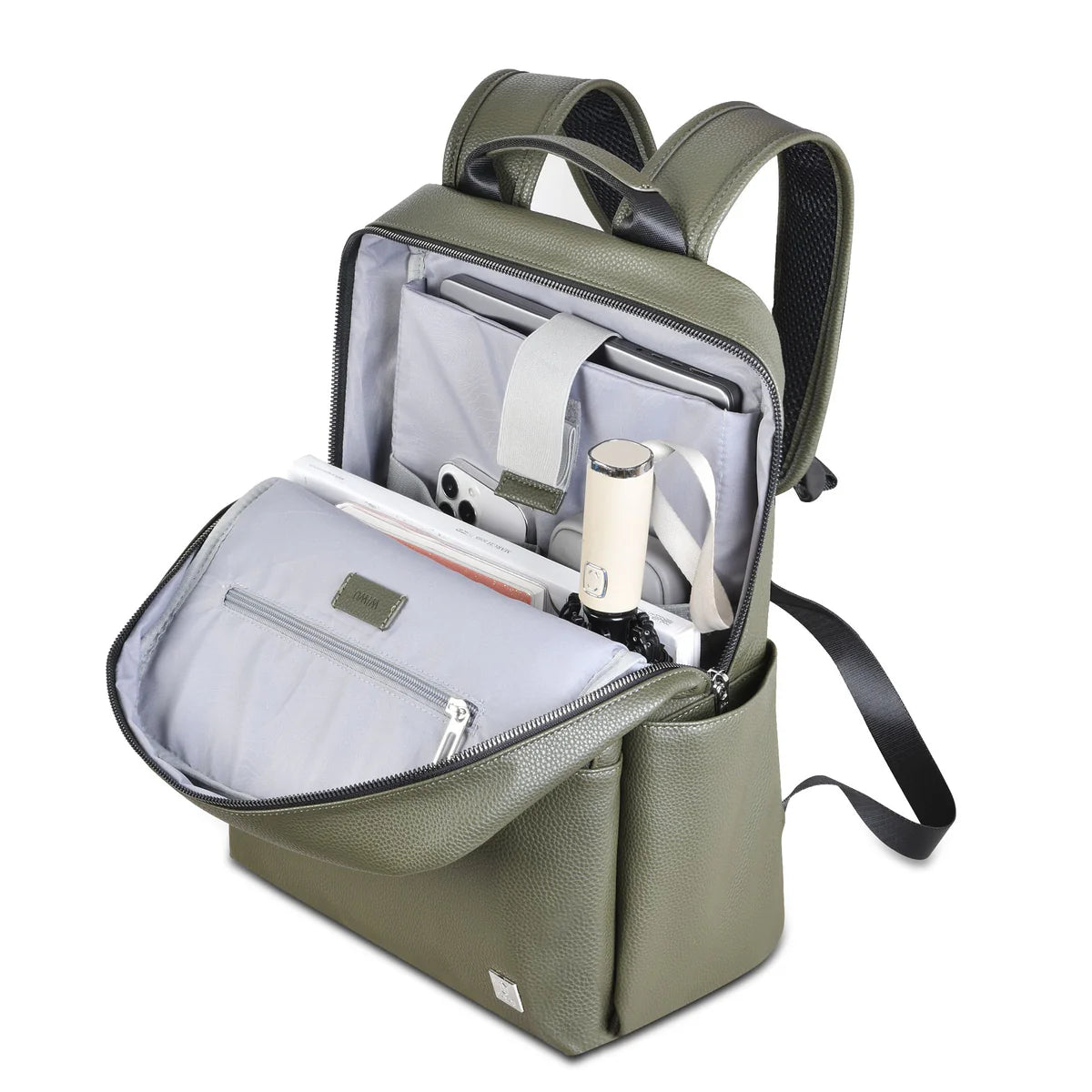 WIWU Osun Backpack PU leather with front pocket& Laptop /green