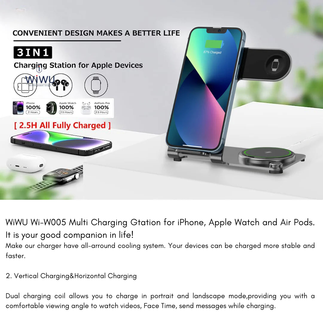 WIWU Wi-W005 3 in1 wireless charger