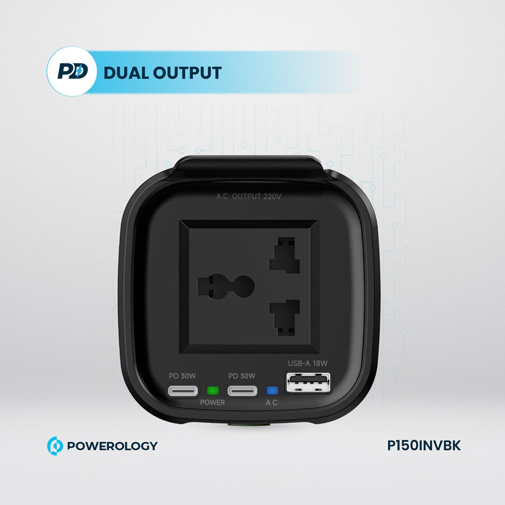Powerology 150W USB A 2 type-C Car 12V10A