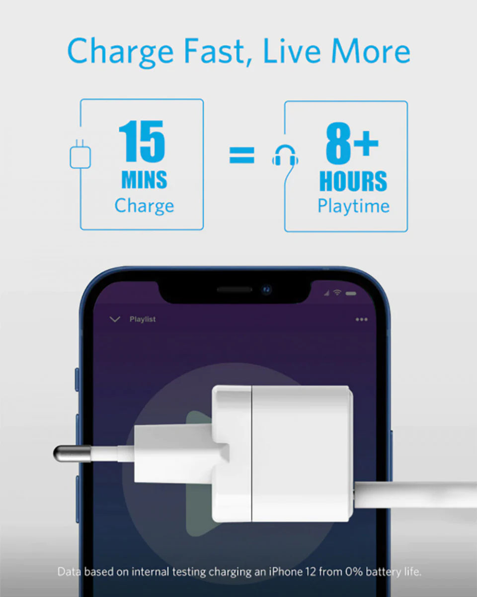 Anker PowerPort III 20W Cube White,PDرأس شاحن مدخل