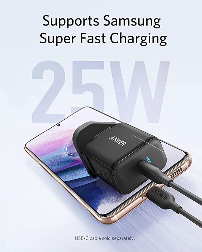 Anker PowerPort III 25W Black- شاحن حائط باور بورت 25 وات من انكر