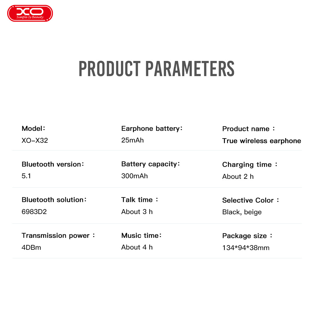 XO-X32 True Wireless earphone
