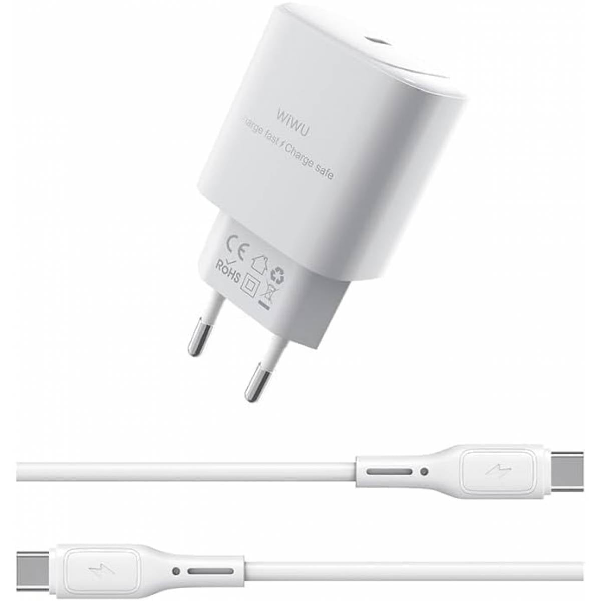 WiWU 30W GaN Fast Charger + C to C Cable Combo