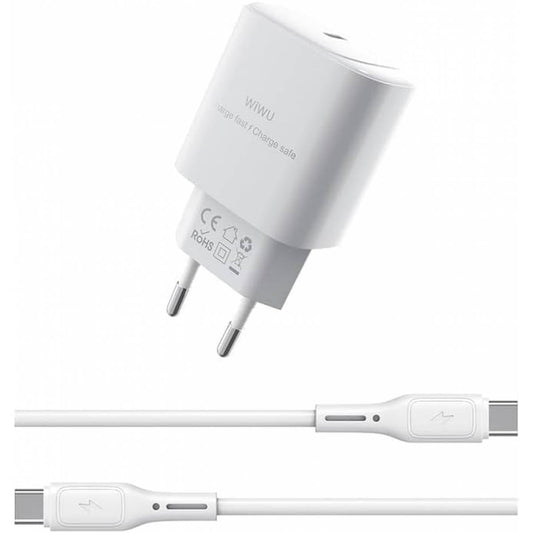 WiWU 30W GaN Fast Charger + C to C Cable Combo