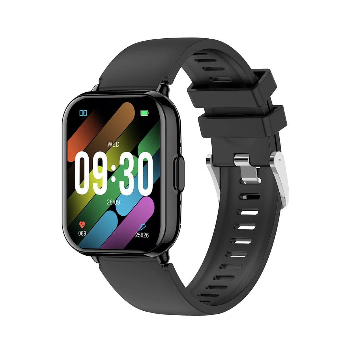 WiWU SW09 Smart Watch 1.83" HD | NFC, GPS, Bluetooth Calling | Black + Dark Blue Strap