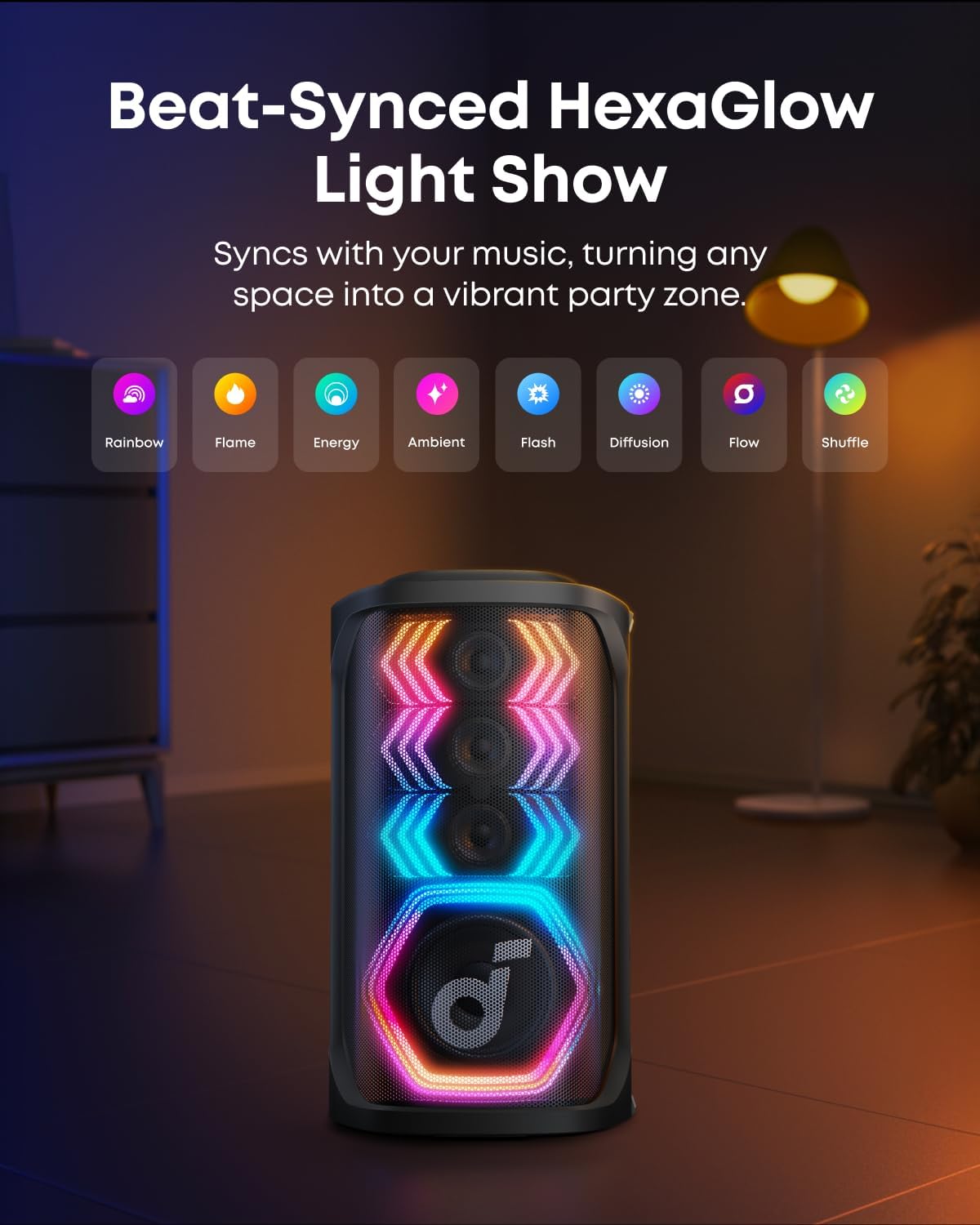 Anker soundcore Rave 3S , AI Party Speaker with 2 Wireless Microphones