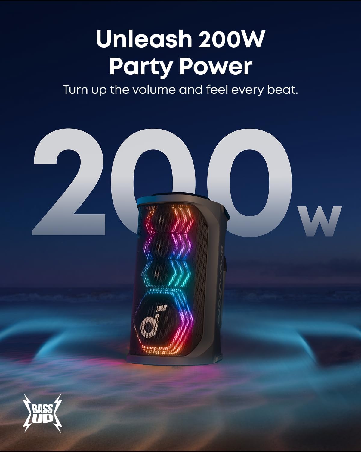 Anker soundcore Rave 3S , AI Party Speaker with 2 Wireless Microphones