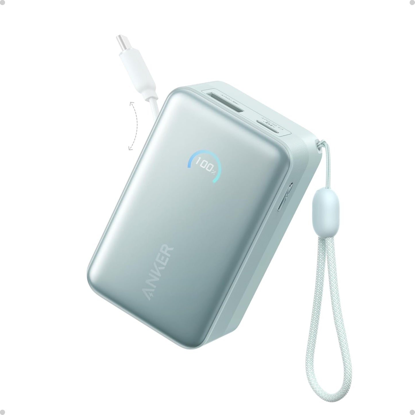 Anker Nano Power Bank (10K, 45W, BuiltIn Retractable USB-C Cable)