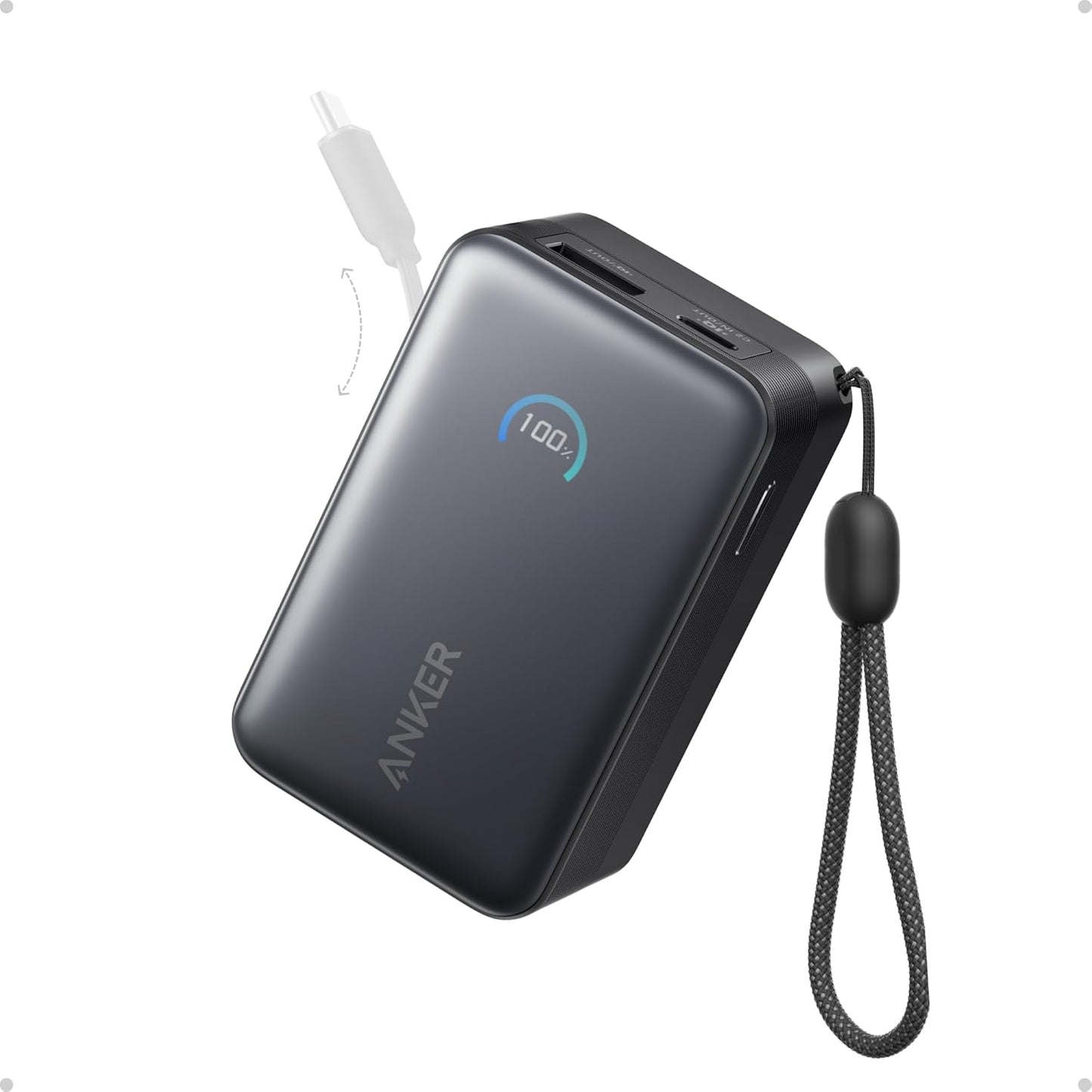 Anker Nano Power Bank (10K, 45W, BuiltIn Retractable USB-C Cable)