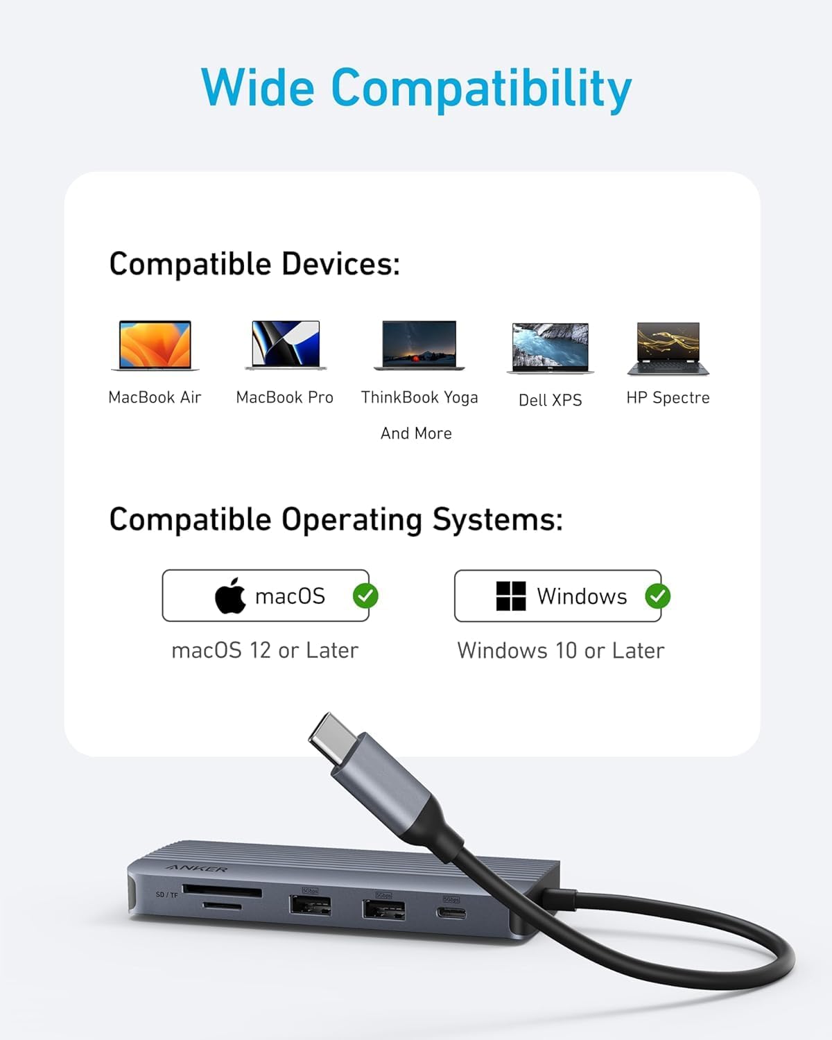 Anker 10-in-1 USB C Hub, Dual-Display USB C Docking Station