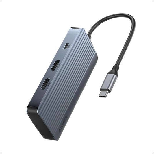 Anker 7-in-1 USB-C Hub, Dual Monitor USB C Docking Station, Dual HDMI Display, 85W Max Output