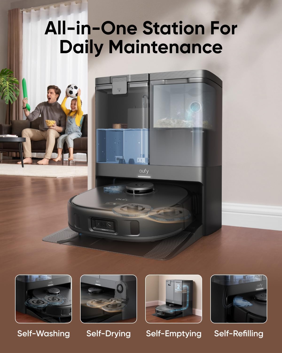 Anker Eufy Robot X10 Pro Omni ,Vacuum and Mop Combo,Self-Emptying
