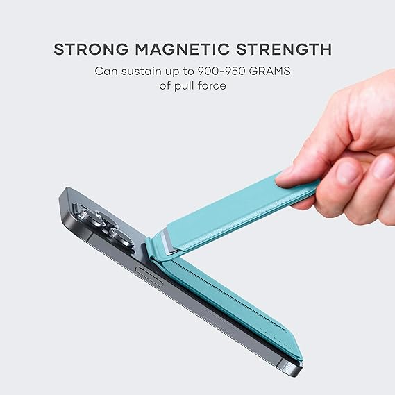 Satechi Magnetic Magsafe Wallet, Double Flap Stand Card Holder, 4 Slots with Front NFC Pass-Through, Adjustable Phone Attachment for iPhone 17/16/15/14/13/12, Travel Accessory