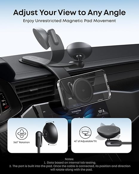 Anker Nano Magnetic Wireless Car Charger, 15W Qi2 Certified  (Adapter Included)