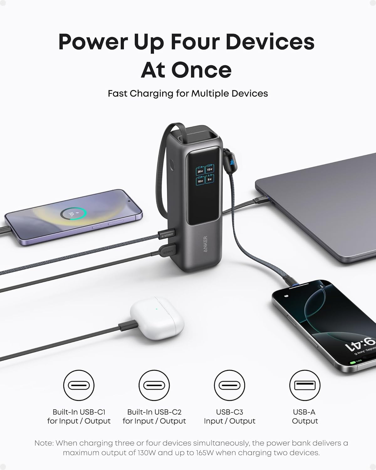 Anker Power Bank (25K, 165W, Built-In USB-C )