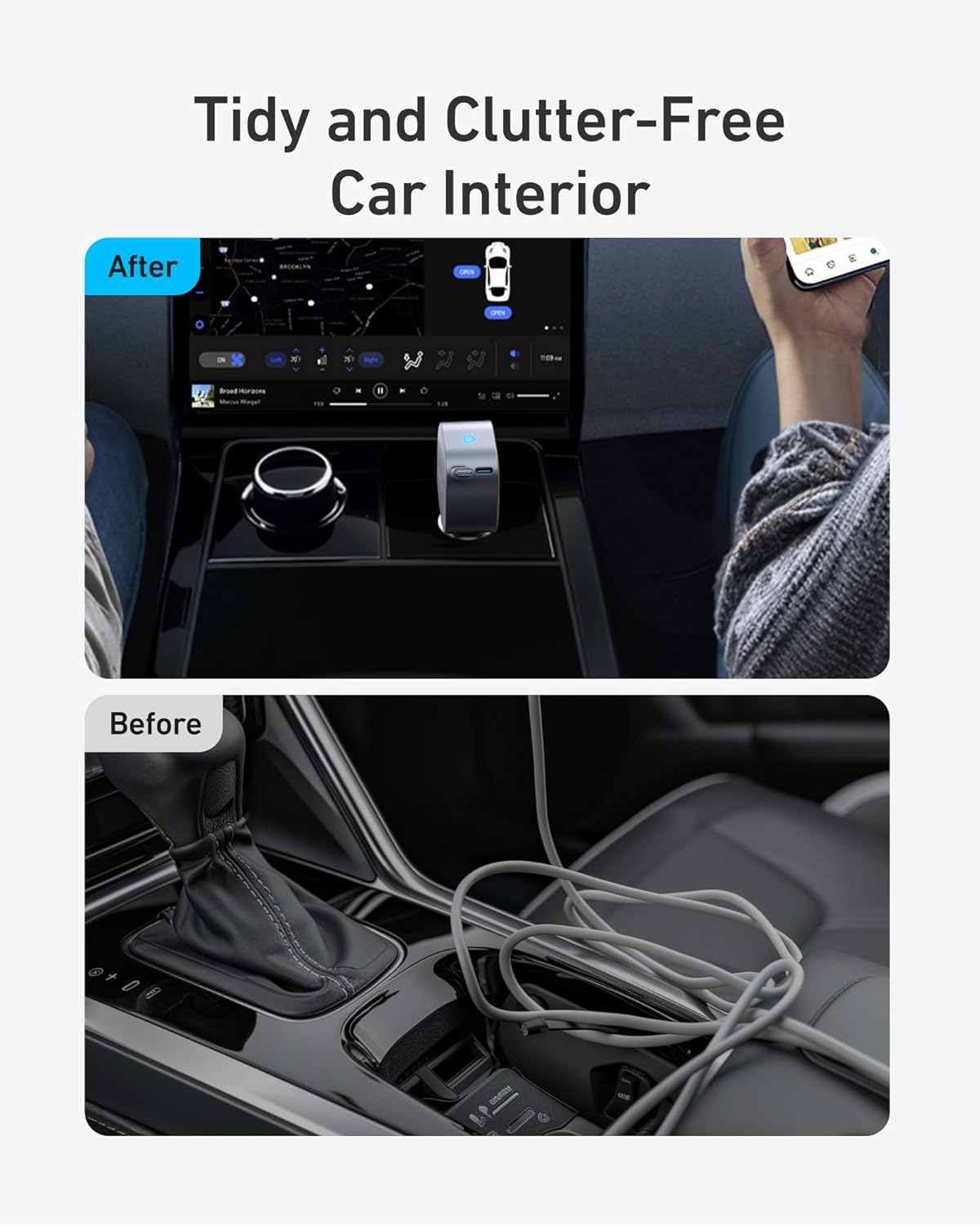 Anker Nano Car Charger (75W, USB-C Port, Built-In Retractable USB-C Cable)