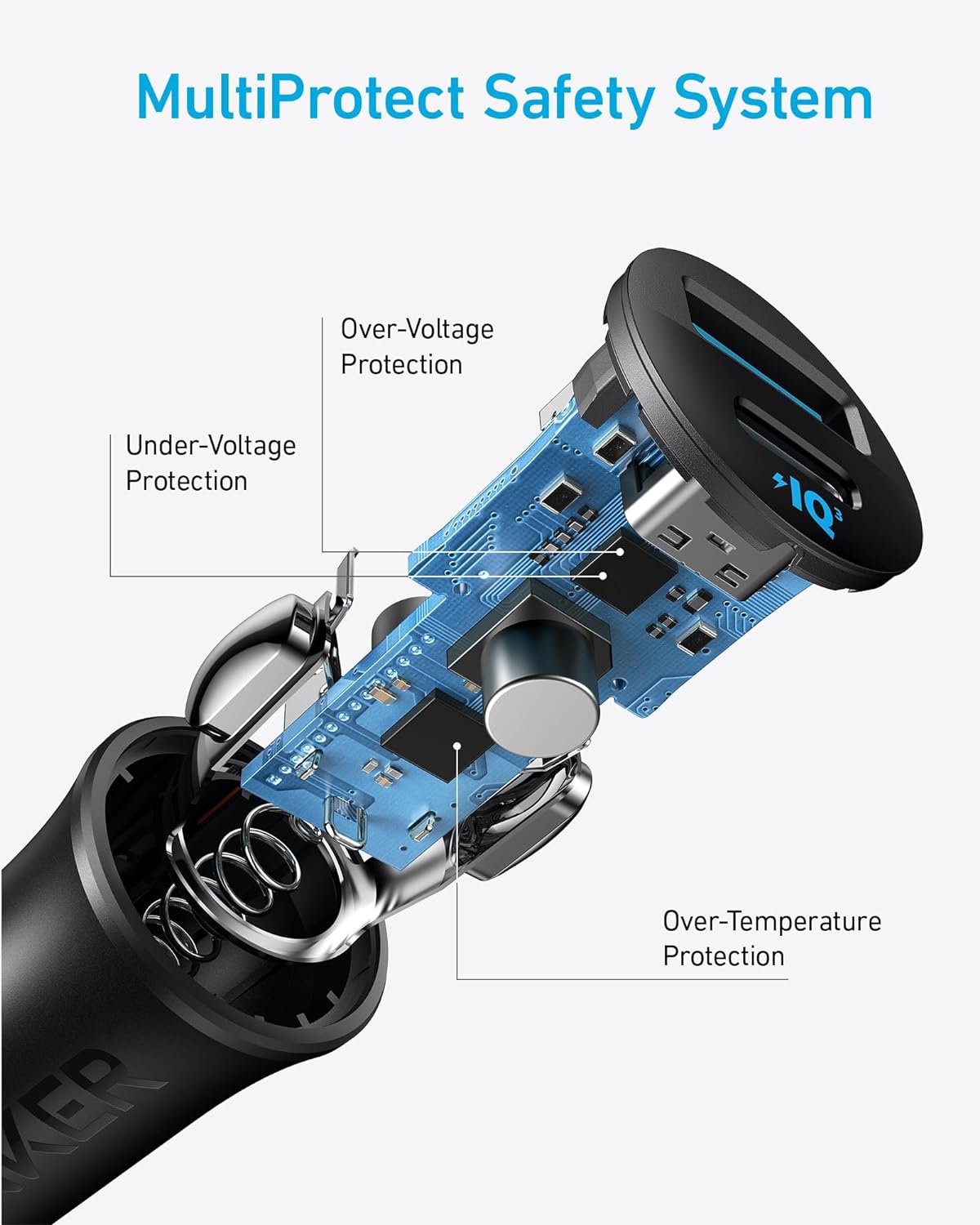 Anker Car Charger (30W, 2 Ports) Black