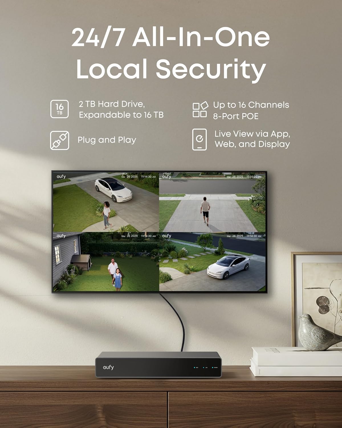 eufy PoE Bullet-PTZ Outdoor Cam S4, NVR Wired Add On Cam