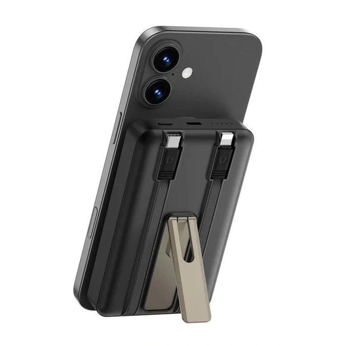 WiWU Elite 10000mAh Power Bank with Built-in Cable & Stand
