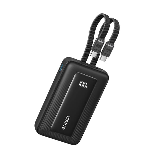 Anker Zolo Power Bank (10K, 35W, Built-In Dual USB-C Cables
