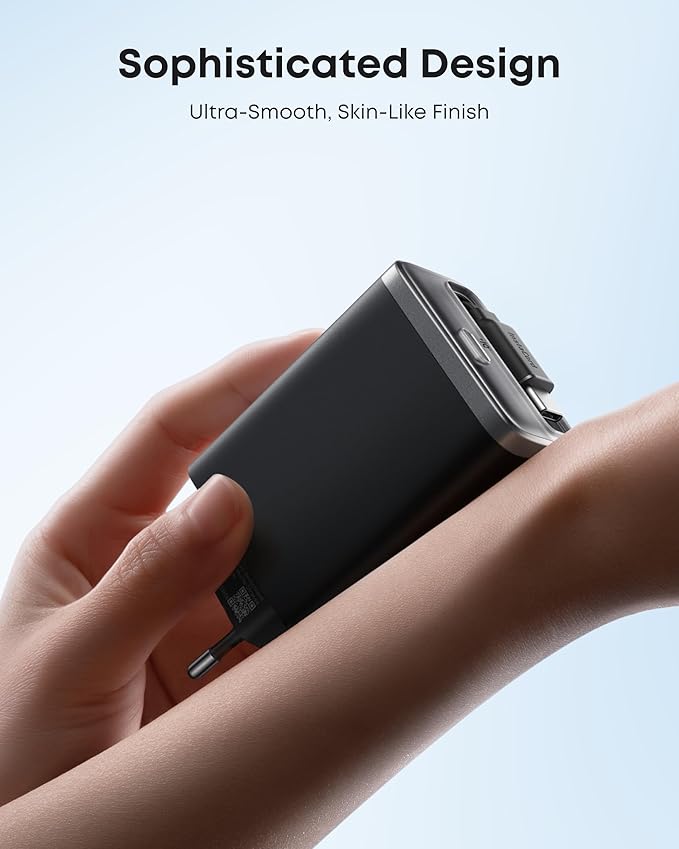 Anker Nano Charger (35W, Built-In Retractable USB-C Cable)  Black