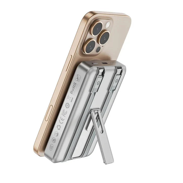 WiWU Elite 10000mAh Power Bank with Built-in Cable & Stand