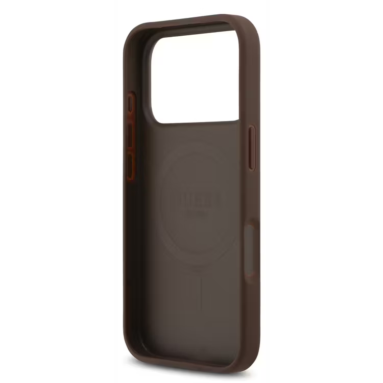 Guess MagSafe PU Saffiano Leather Case with Classic Logo for iPhone 17 Pro Max, Drop Protection, Lightweight Design, Comfortable Grip, Easy Snap-On, Sustainable Packaging, Slim Profile - Brown