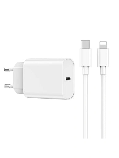 20 PD Charger+ Cable Sets EU Plug+C to L Cable Wi-U001 C-L