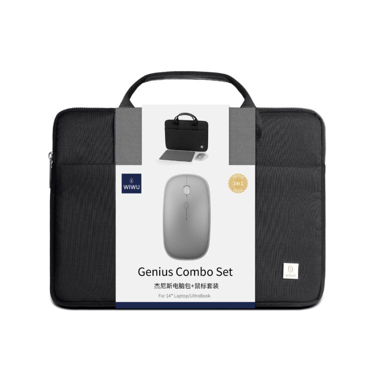 WiWU Genius Combo Set – 3-in-1 Laptop Bag, Mouse & Mouse Pad