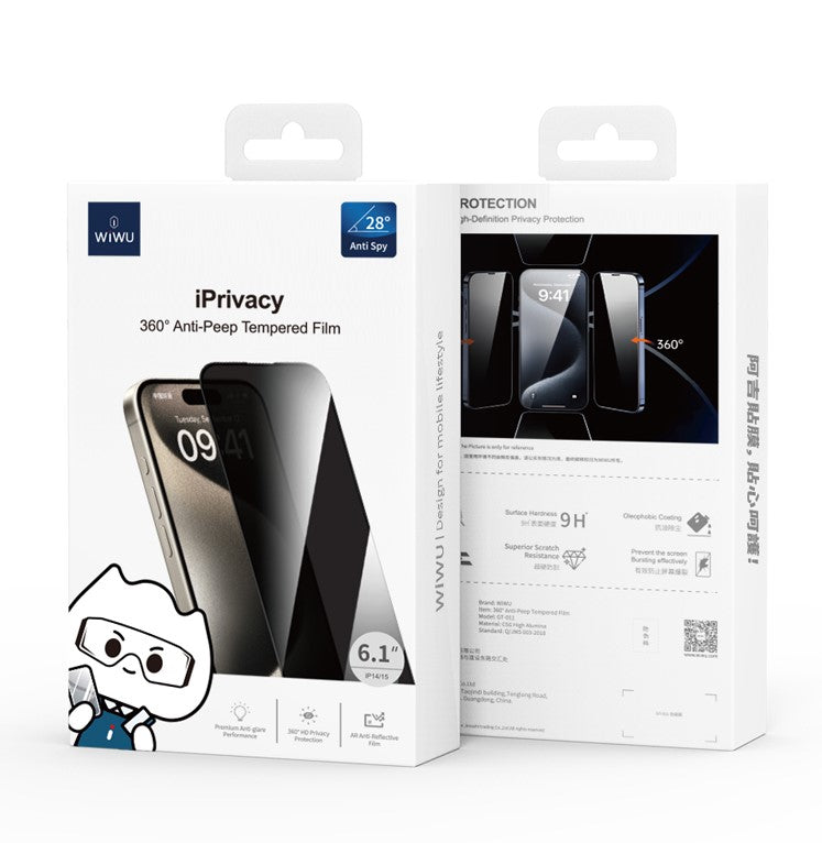 WiWU iPrivacy 360° Anti-Peep Tempered Film – Privacy & Protection in Every Direction