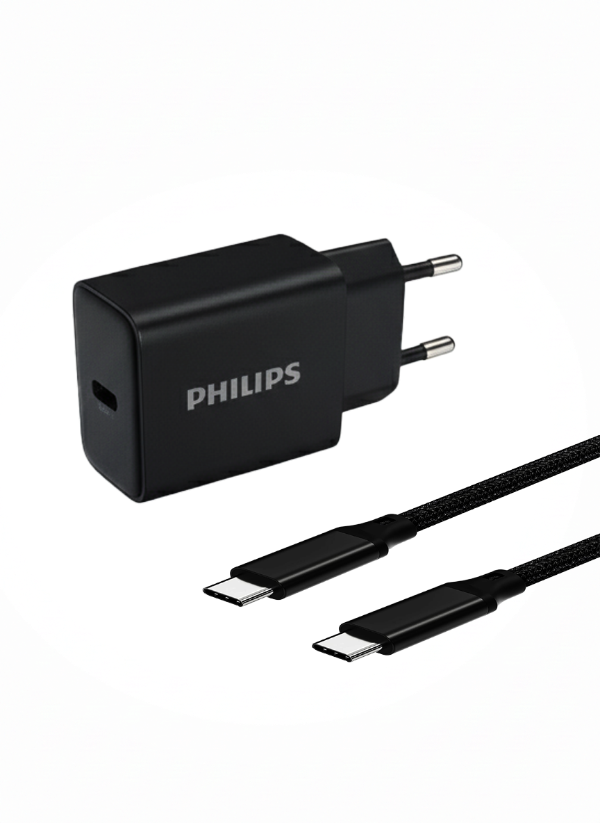 Philips GaN wall charger USB-C 30W - With cable