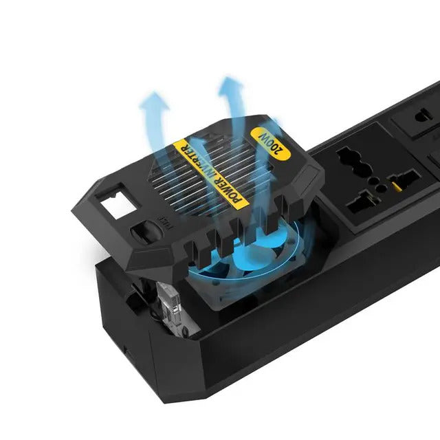 Green Stark Plus Power Inverter 200W - Black