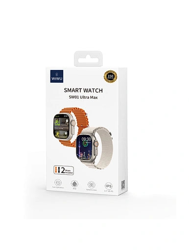 WiWU SW01 Ultra Smart Watch with Two Bands-ساعة ذكية من WIWU مع كستكين