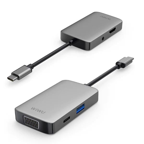 موزع USB-C 5 في 1 من WIWU ALPHA A513HVP - رمادي