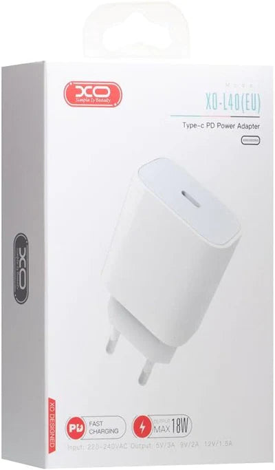 XO L40 EU PD 18W Single port charge whit Lightning cable