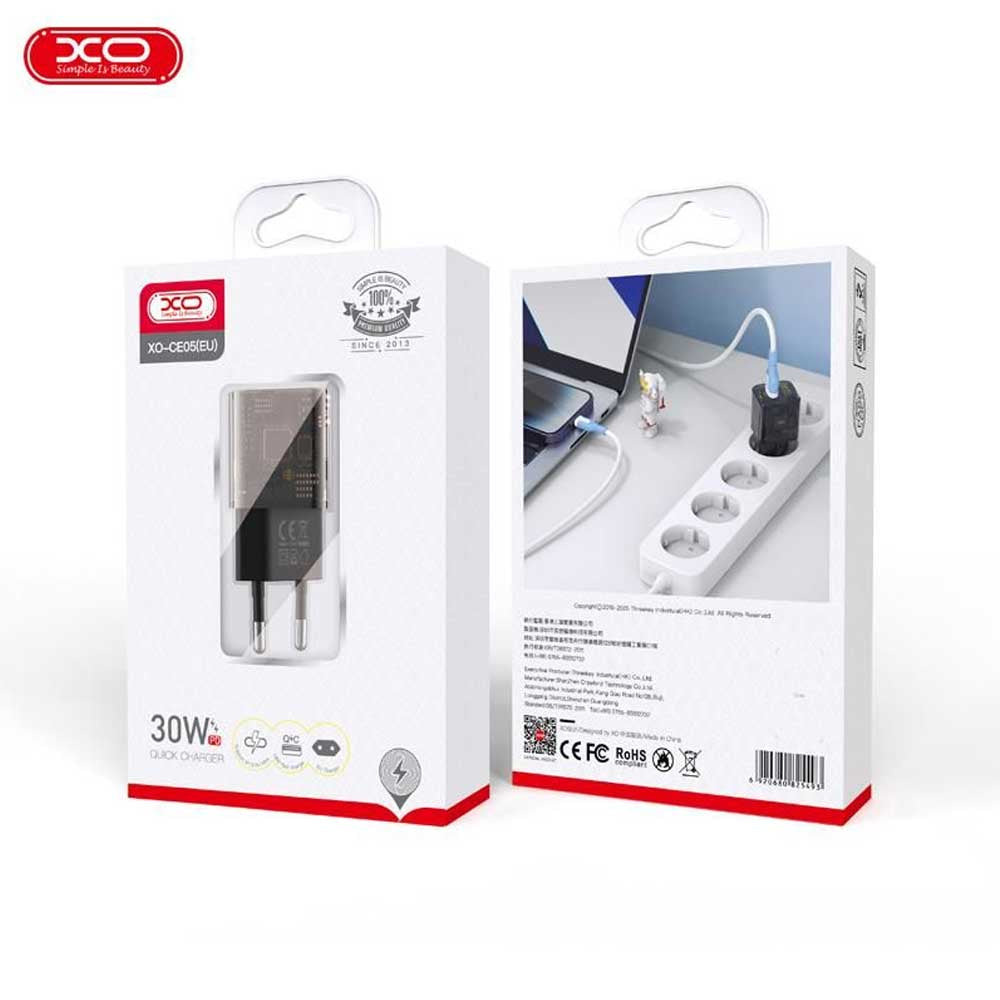 شاحن سريع XO CE05(EU) PD30W + QC3.0 18W