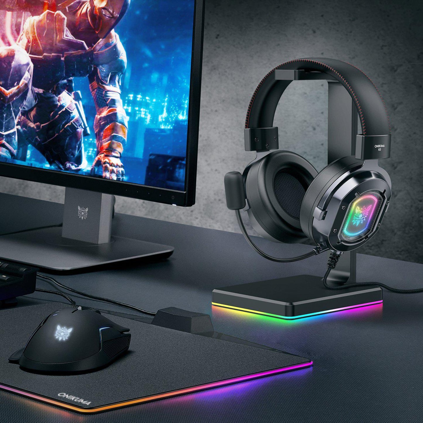 ONIKUMA K3 Wired RGB Light Gaming Headset