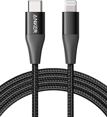 Anker PowerLine +II USB-C Cable with Lightning Connector 6ft Black