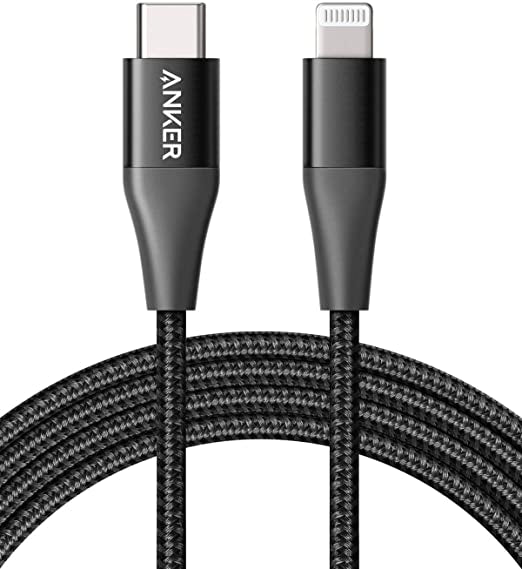Anker PowerLine +II USB-C Cable with Lightning Connector 6ft Black