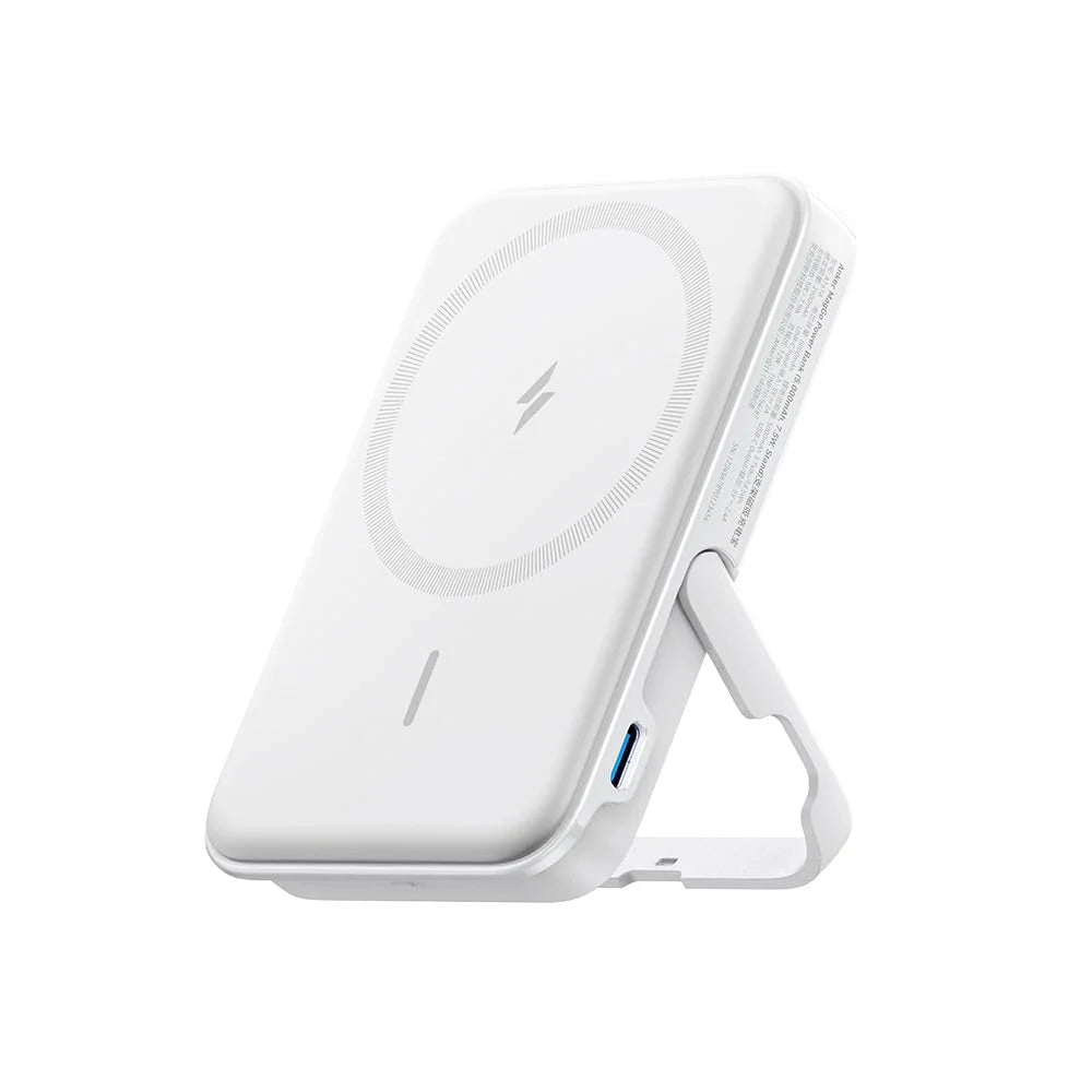 بطارية Anker 322 MagGo (PowerCore 5K) بحامل أبيض