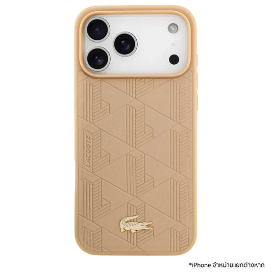 Lacoste - Hardcase Monogramme Gold Logo MagSafe (LCHMP17LPNOK) - iPhone 17 Pro